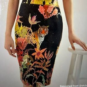 Anthropologie Michelle Morin tiger knit skirt